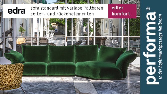 edra standard sofa verstellbare seitenteile und rückenteile Francesco Binfaré gruen